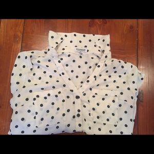 Express polka dot button up shirt